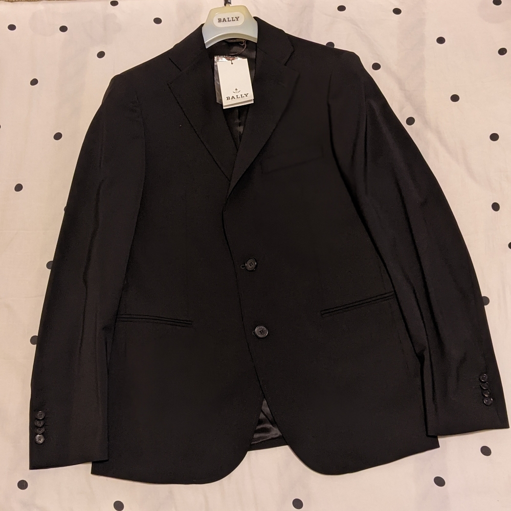 Bally Black Blazer Sport Coat Size 48eu 38us.